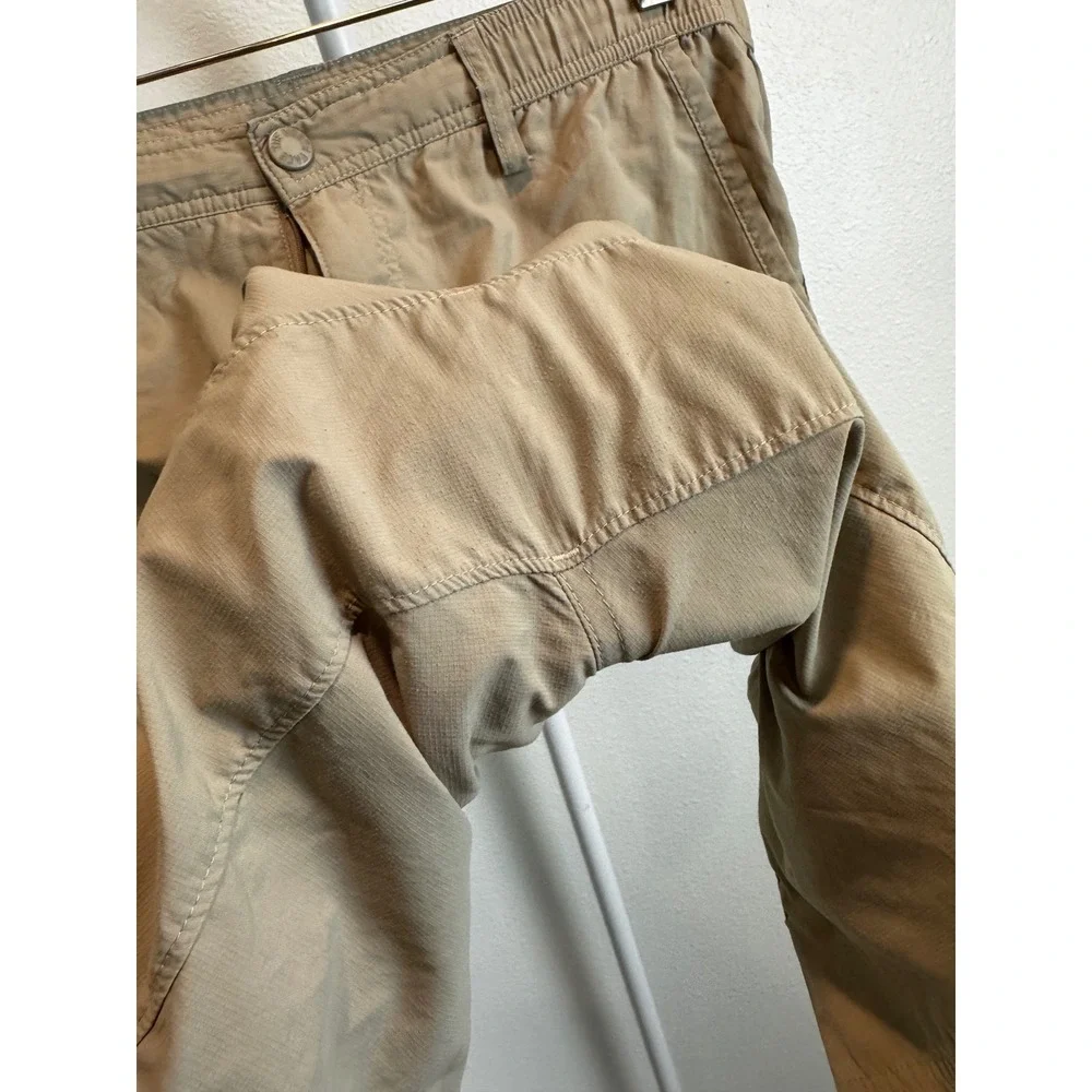 The North Face Cargo Short Men 34 Khaki Tan Nylon Hiking Outdoor Ripstop Utility